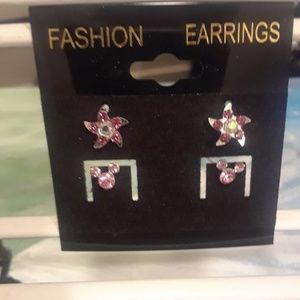 Mickey mouse and Flower Earrings in 925 New!